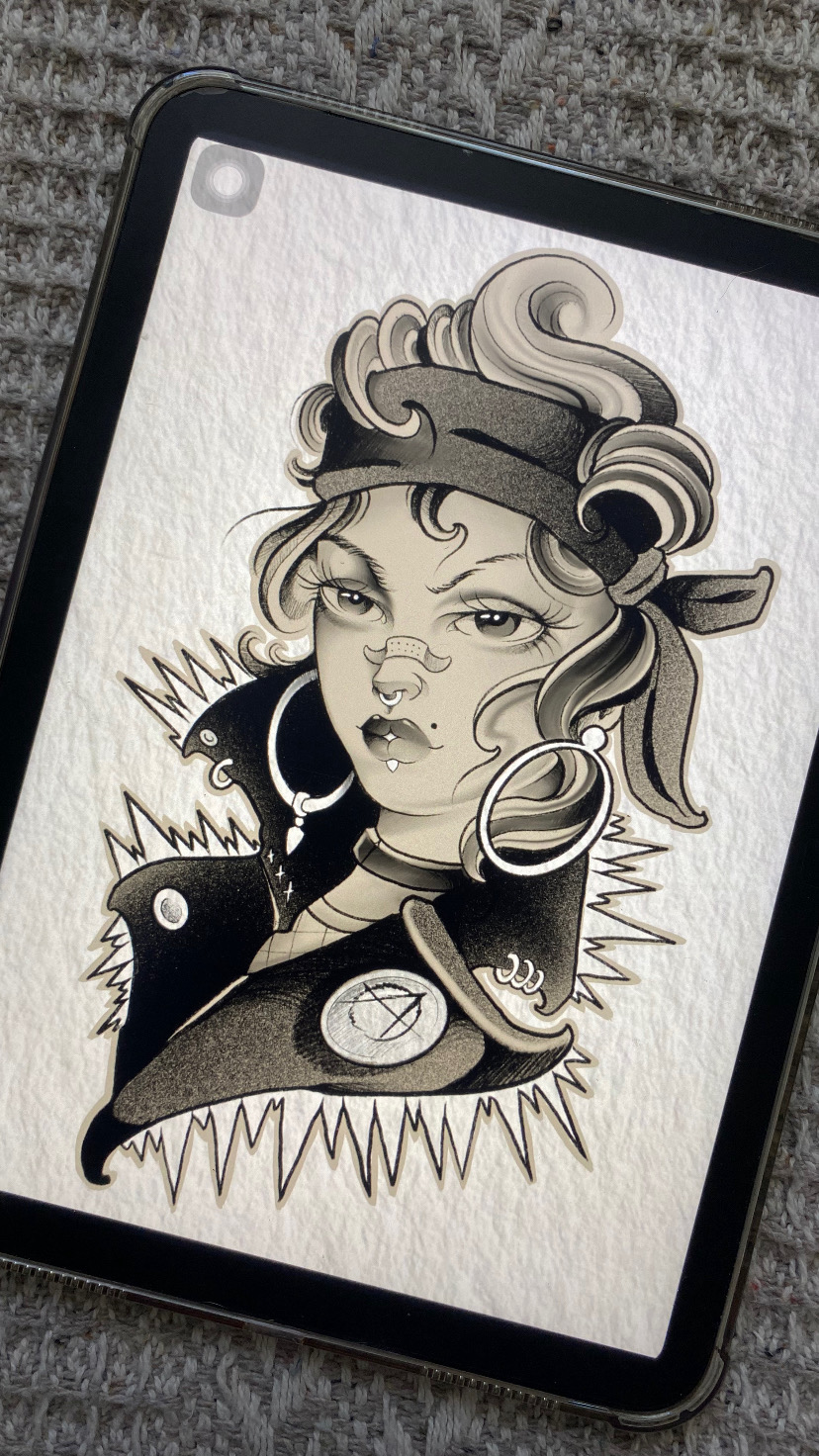 Arte de tatuagem 1 - Punk girl!